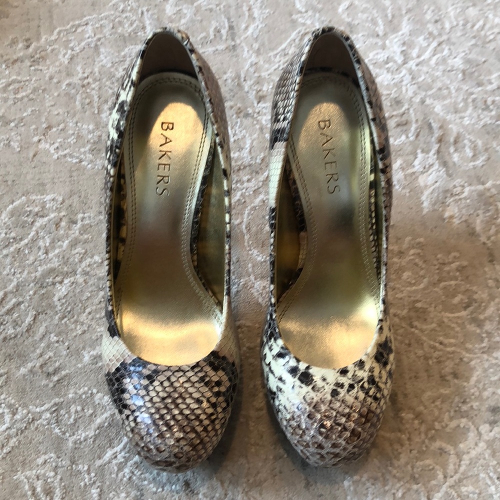 Bakers Brand Melina Stiletto Heels Taupe Python
